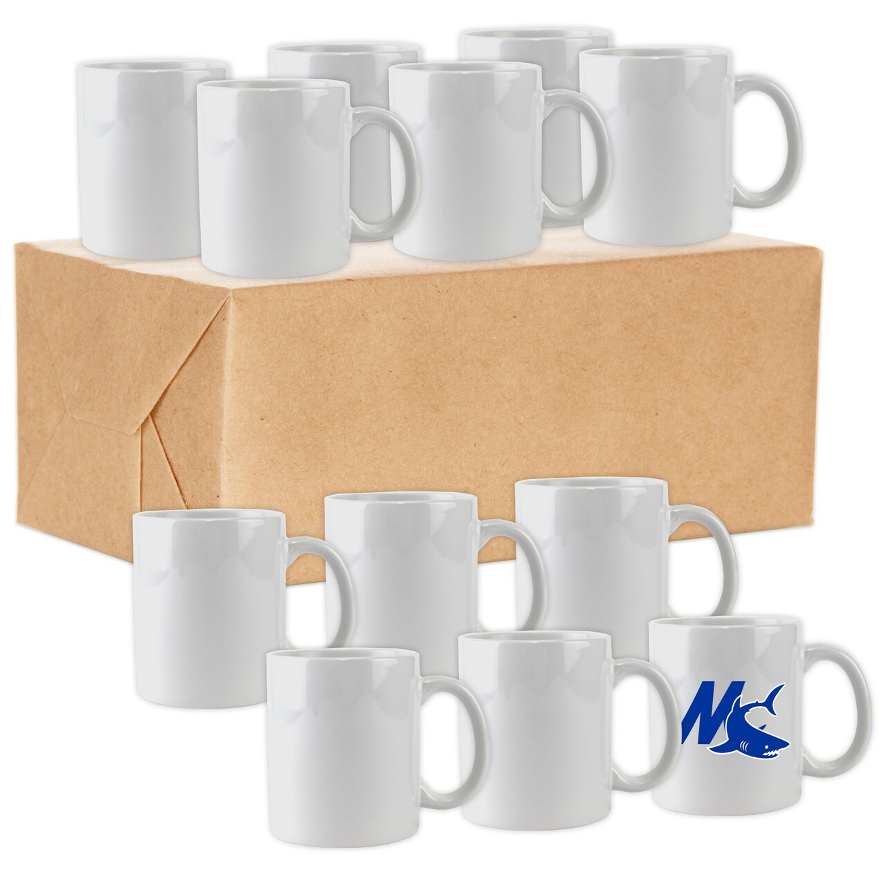 Mako Cheap Mugs Sublimation Blank Bulk Mugs Ceramic Mug Blanks White Coffee Mug Blank for Sublimation, 11oz (Case of 36)